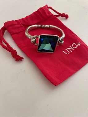 UNO de 50 Iridescent Square Crystal Bracelet with Red Pouch